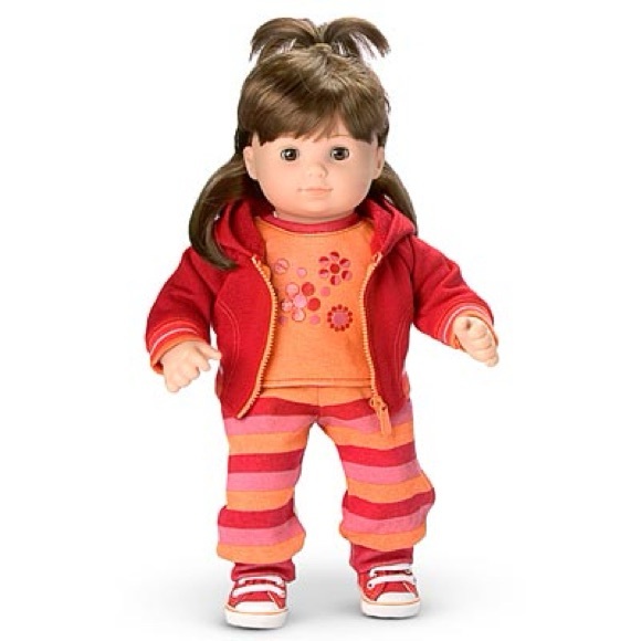 Bitty Twin Roll ‘n’ Go Orange Stripes Set - Picture 1 of 5